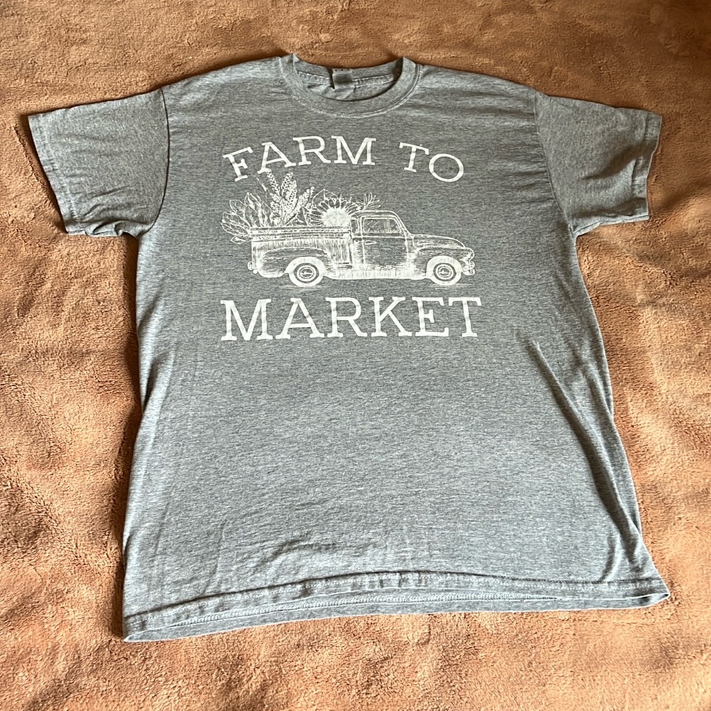 “Farm to Market” Light Grey T-Shirt Size Medium